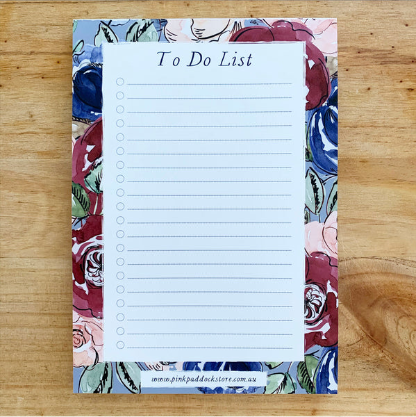 Rose 'To Do List' A5 Notepad