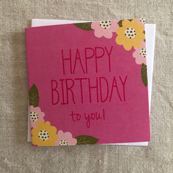 Petit Pink Blooms Birthday Card