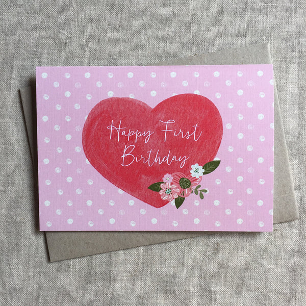 Girl's First Birthday Card