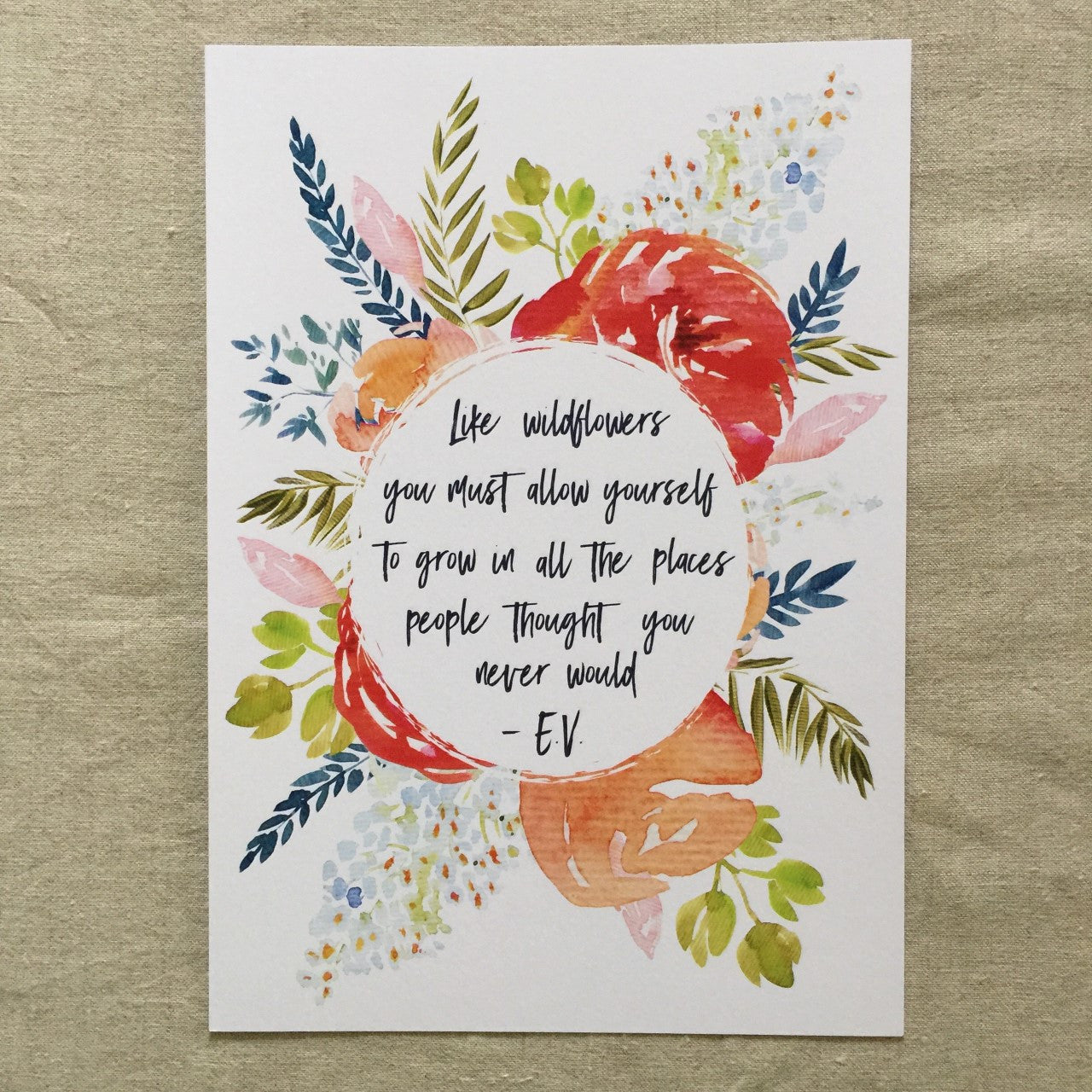 Wildflower Quote A4 Print