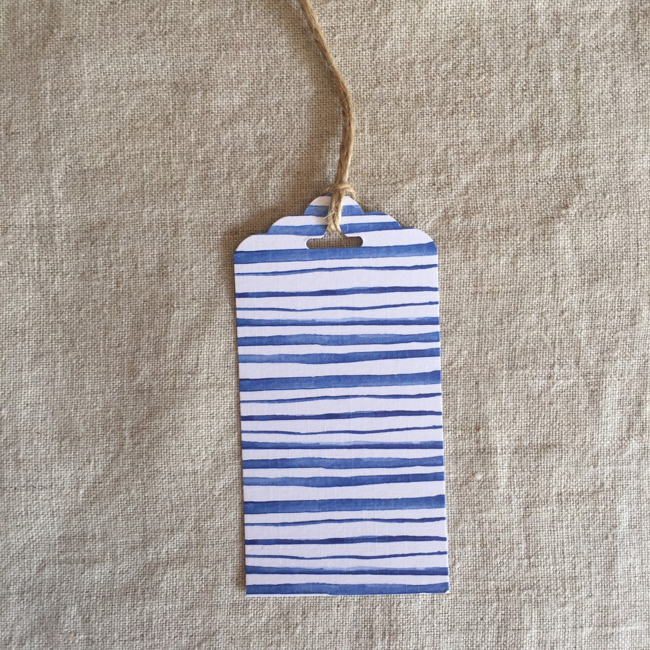Blue Watercolour Stripes Gift Tag