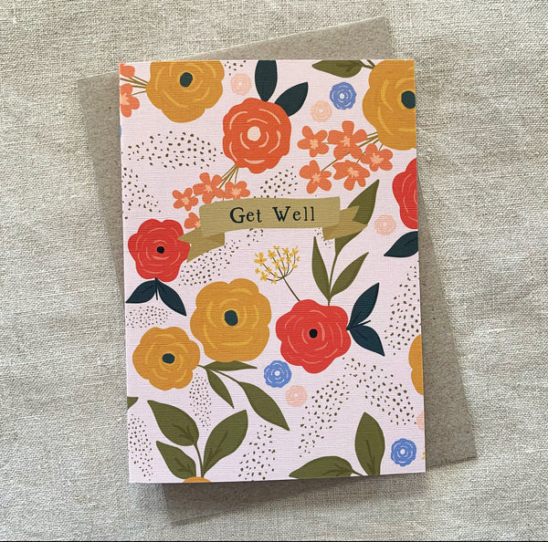 A6 Get Well Blooms Card