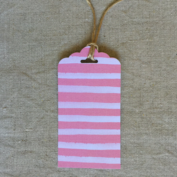 Pink Stripe Gift Tag