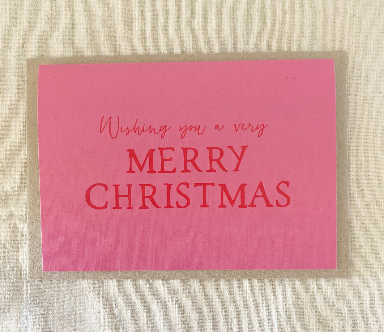 A6 Pink Christmas Card