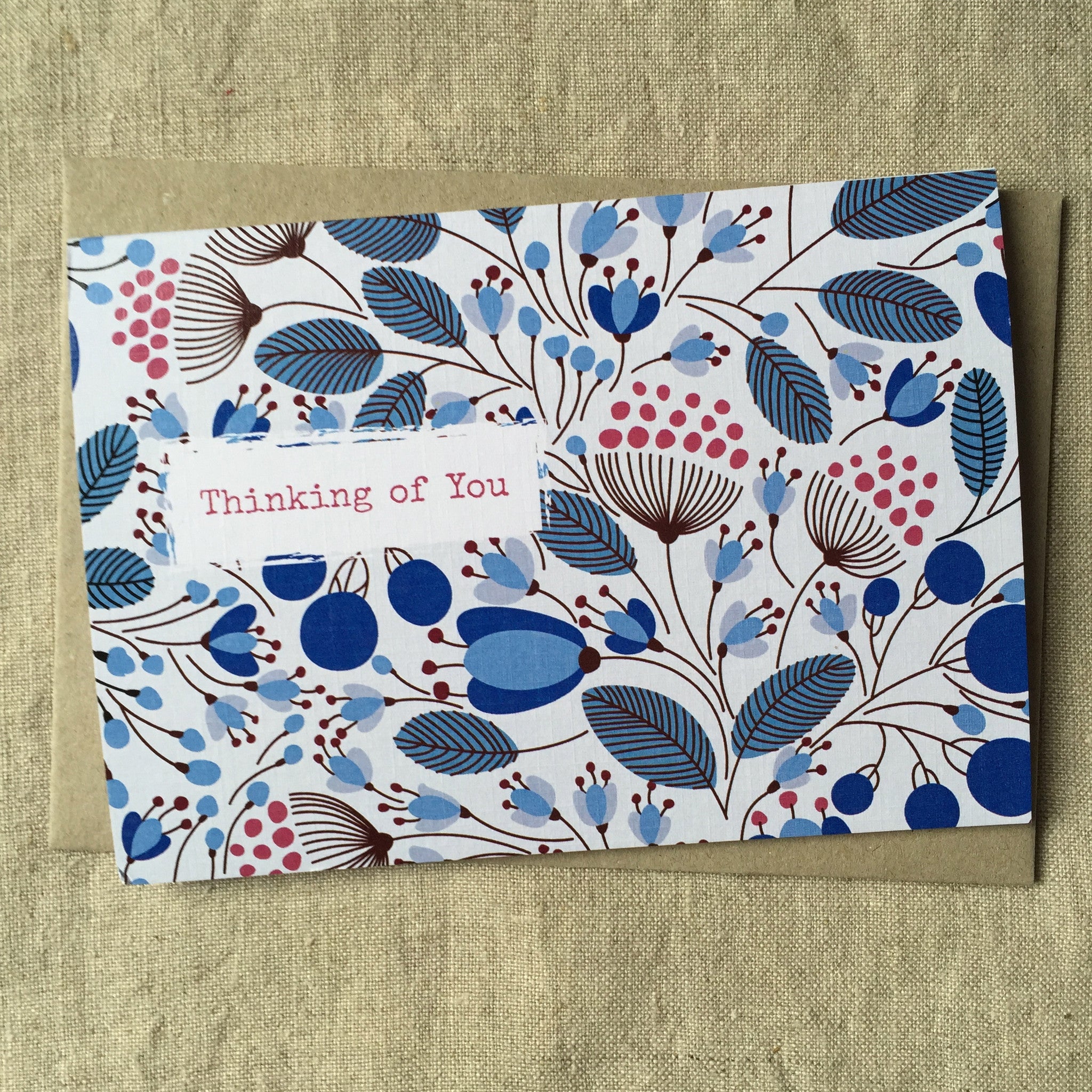 Blue Garden Thinking of You Card