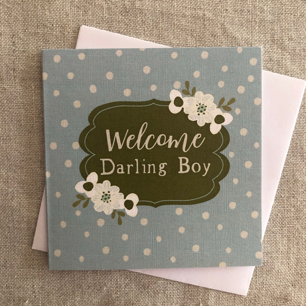 Petit Welcome Darling Boy Card