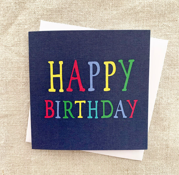 Petit Blue Rainbow Birthday Card