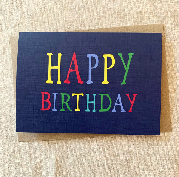 Blue Rainbow Birthday Card