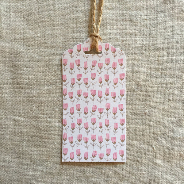 Pinky Flowers Gift Tag