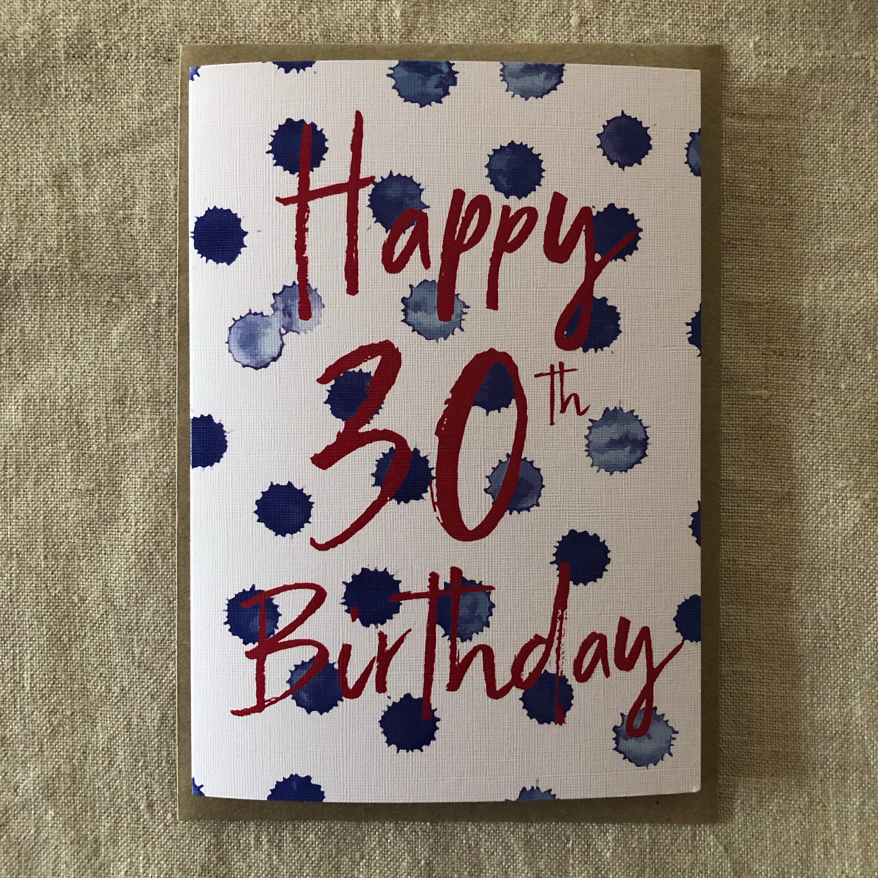 Spotty 30th Birthday Card