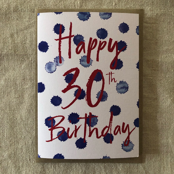 Spotty 30th Birthday Card