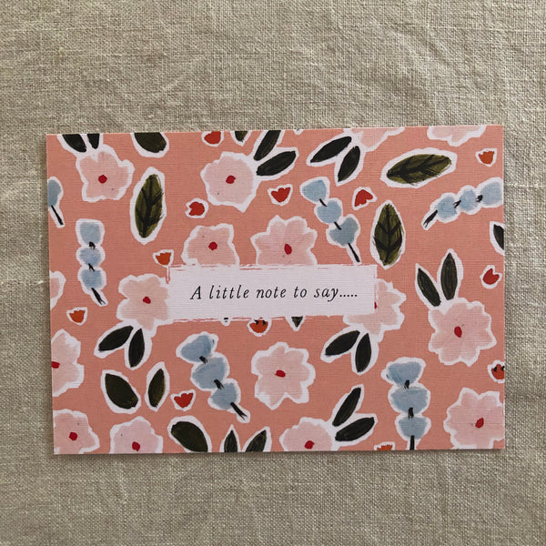 Pink Garden Notecard- Individual