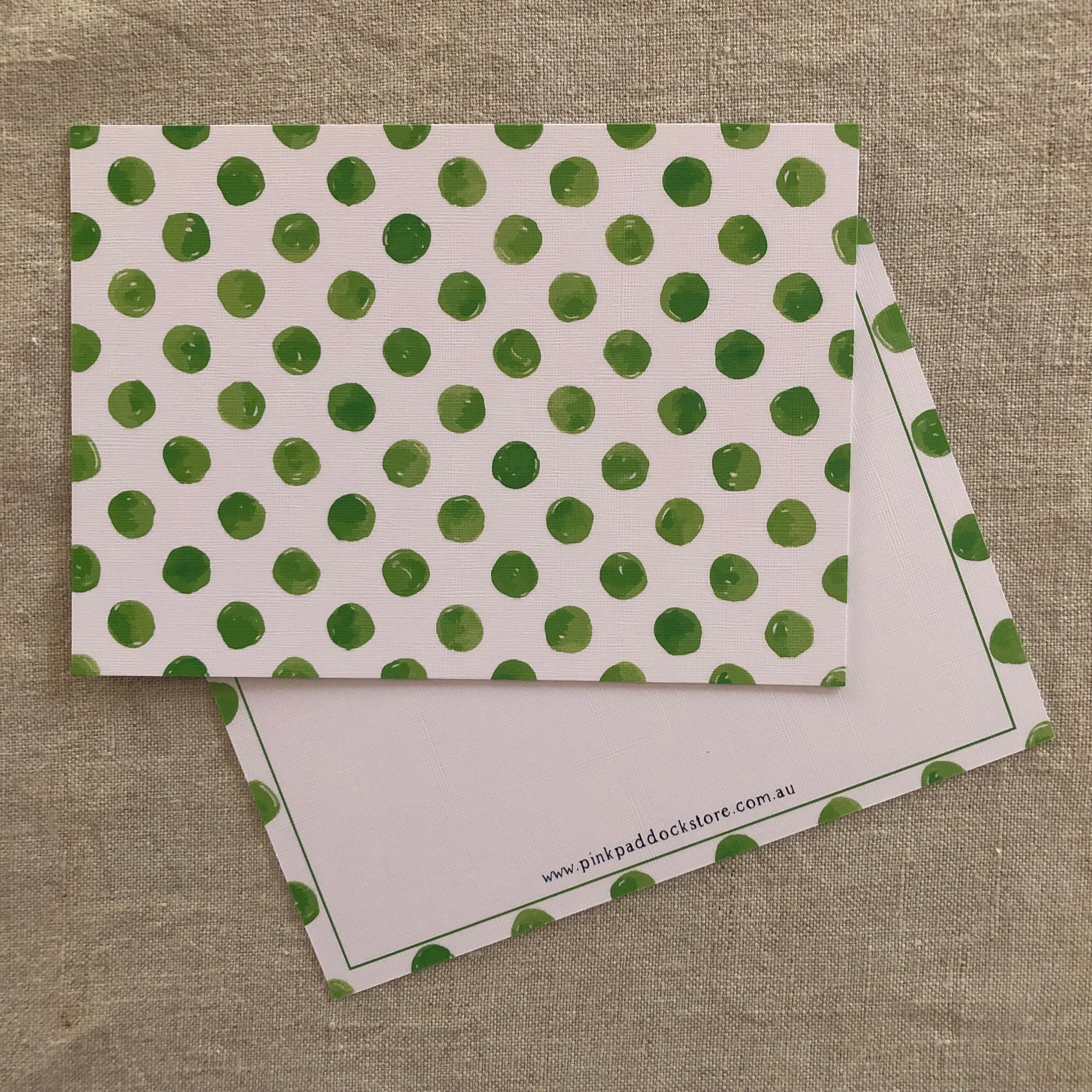 Green Spots Notecard- Individual