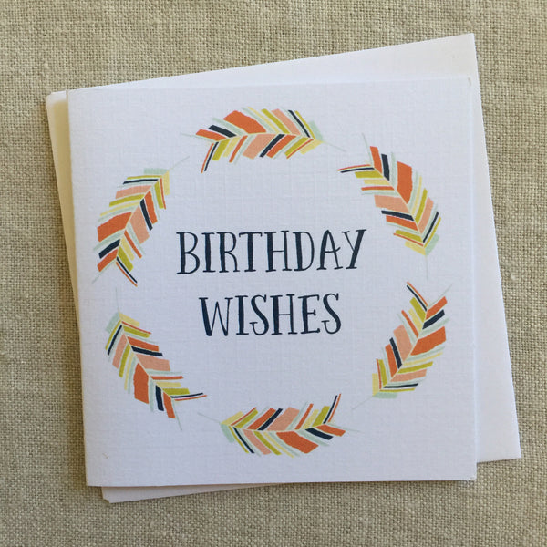 Petit Birthday Feather Wreath Card