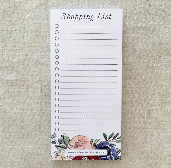 Rose 'Shopping List' DL Notepad