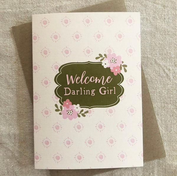 Welcome Darling Girl Card