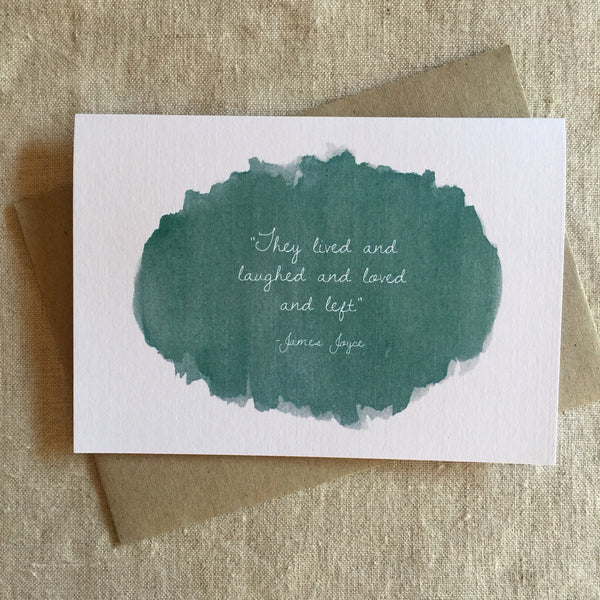 James Joyce With Sympathy Card