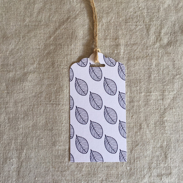 Blue Leaf Gift Tag