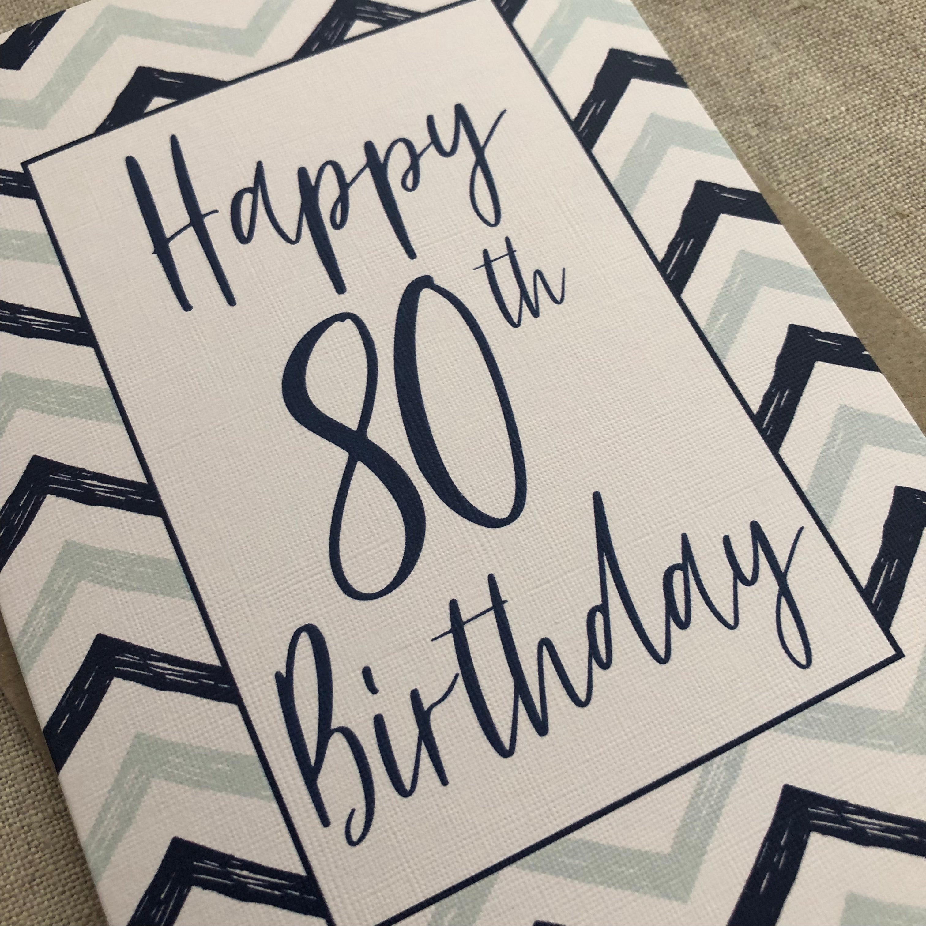 Blue 80th Birthday Card