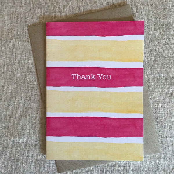 Thank You Pink Stripe Card