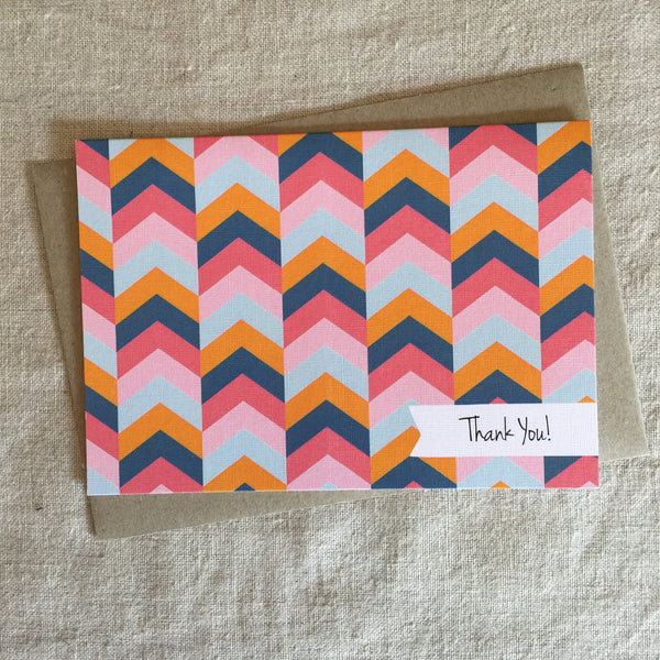 Geo Thank You Herringbone Card